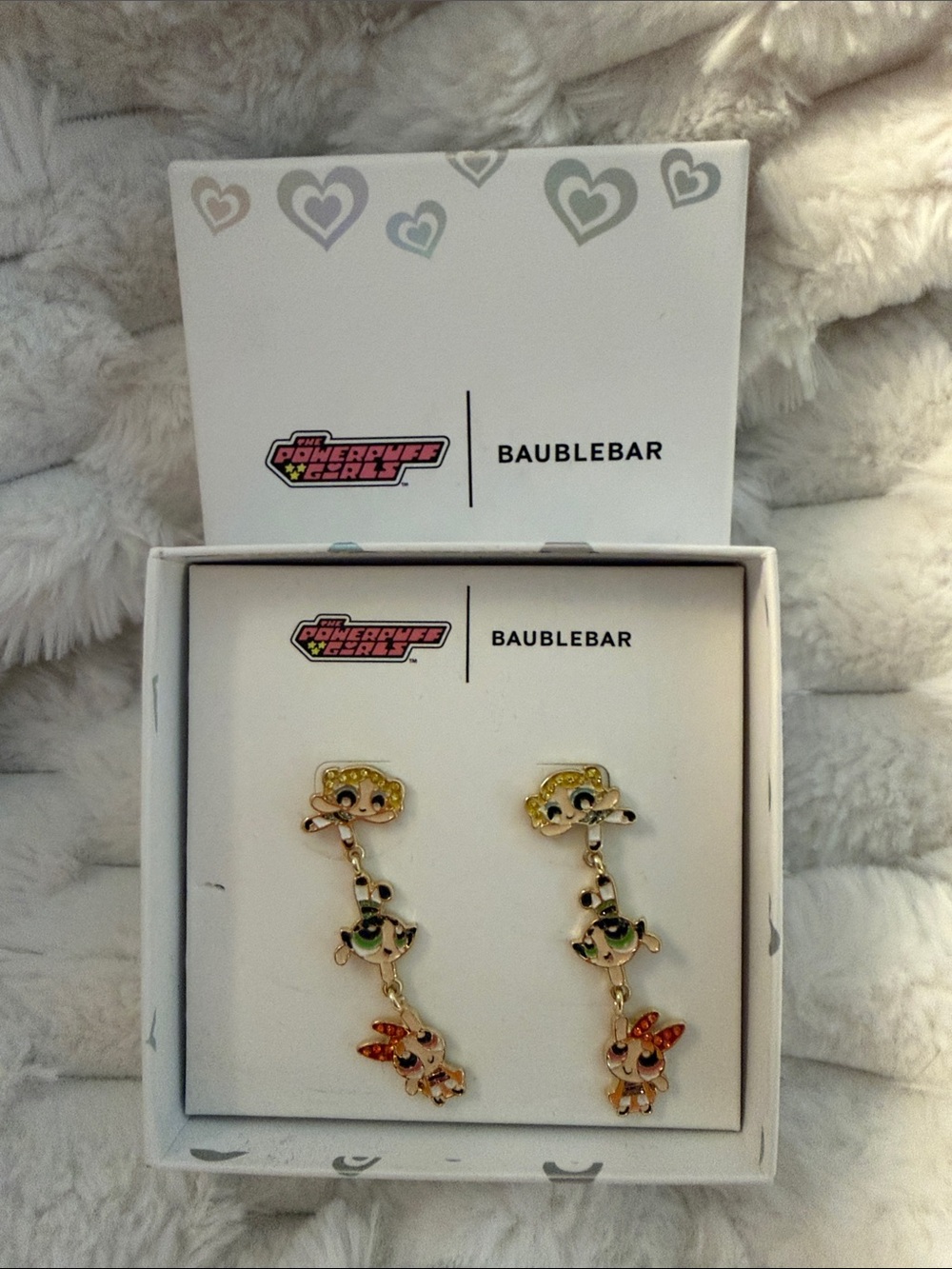 BaubleBar The Powerpuff Girls Gold-Tone Multicolor Dangle Earrings